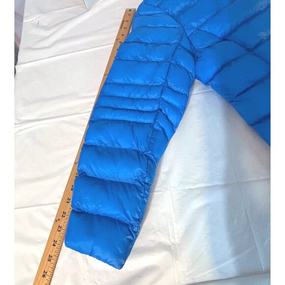 32 Degrees Heat Women Recycled Puffer Jacket Lightweight Warm Blue Zip-Up Large - Picture 11 of 11